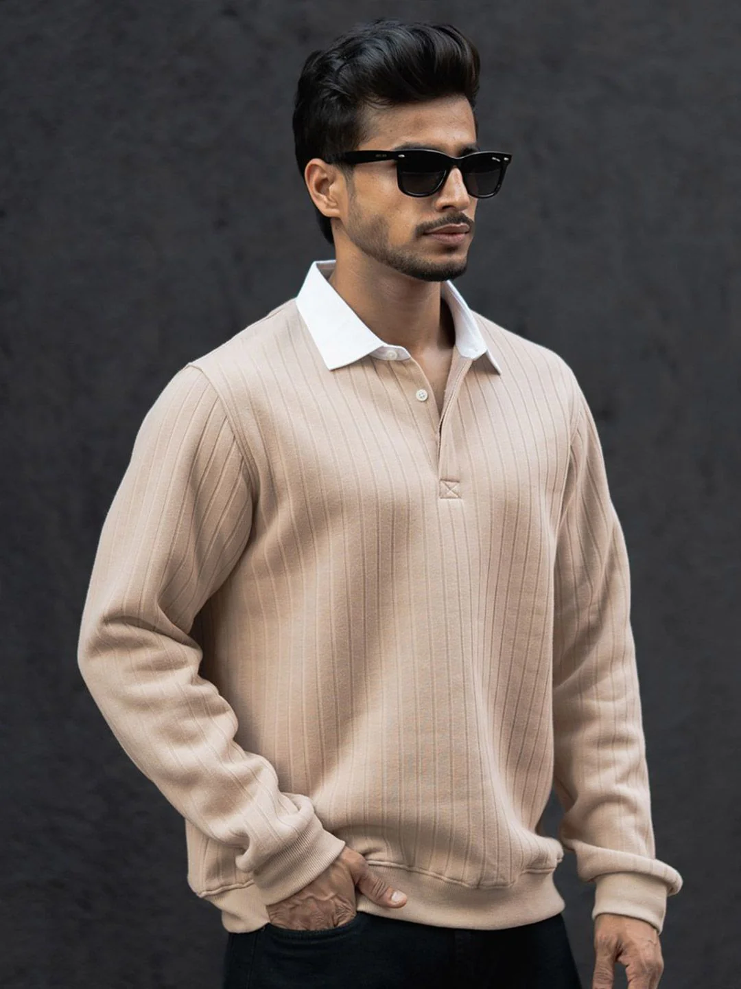 Powerlook Men Polo Collar Sweatshirt - Image 3