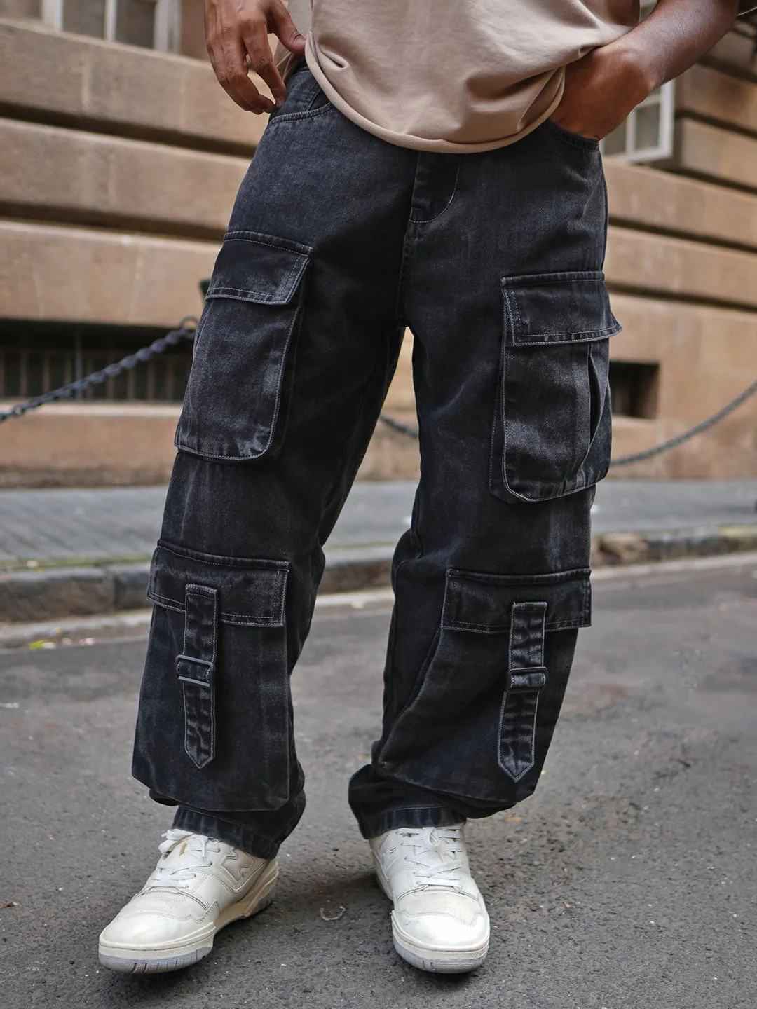 Powerlook Men Pure Cotton Loose Fit Cargos Trousers - Image 6