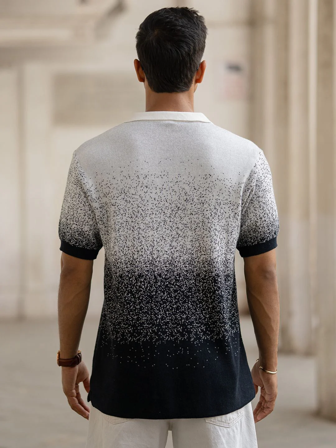 Powerlook Men Regular Fit Abstract Printed Polo Collar Cotton T-shirt - Image 5