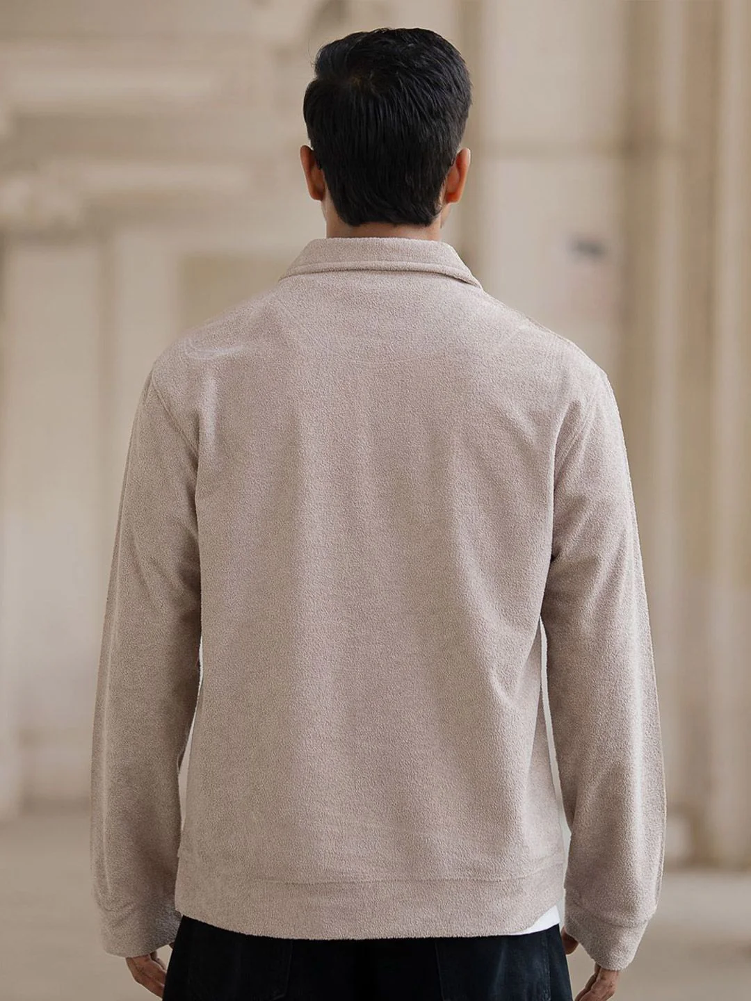 Powerlook Regular Fit Solid Mock Collar Pullover Sweatshirt - Image 4