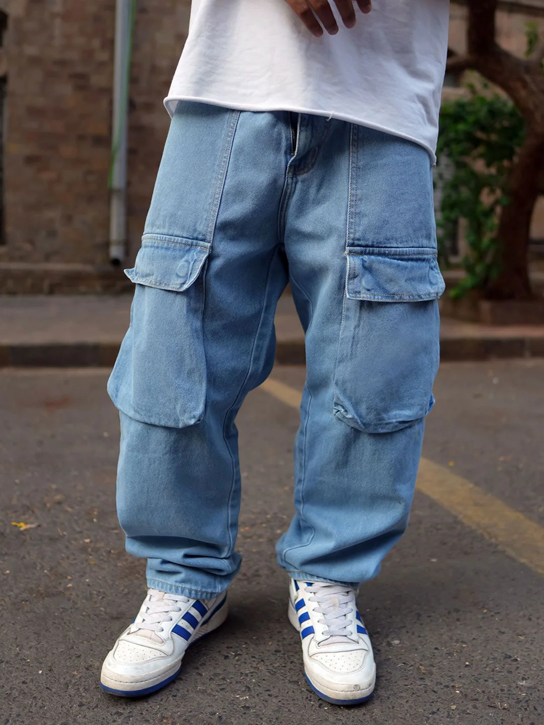 Powerlook Men Relaxed Loose Fit Cargos - Image 4