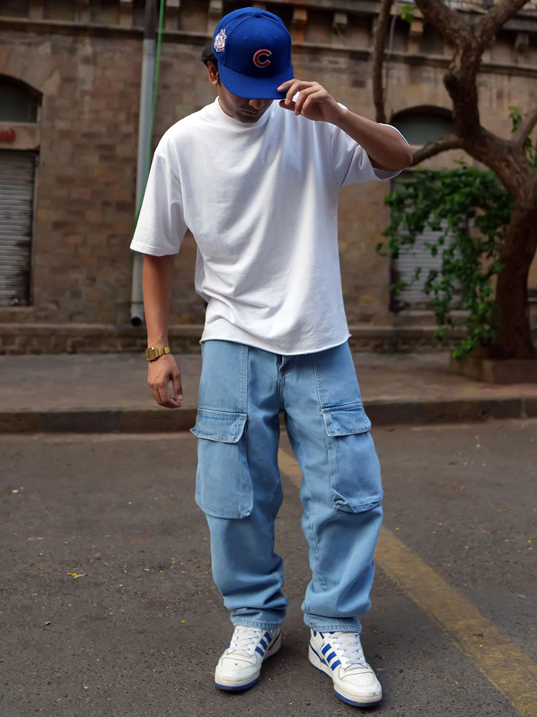 Powerlook Men Relaxed Loose Fit Cargos - Image 5