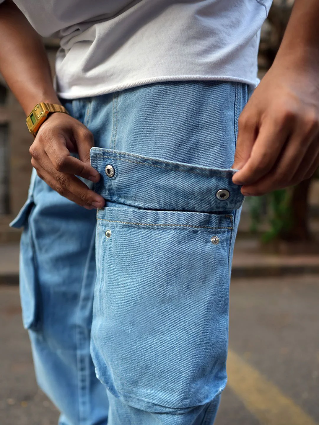 Powerlook Men Relaxed Loose Fit Cargos - Image 6
