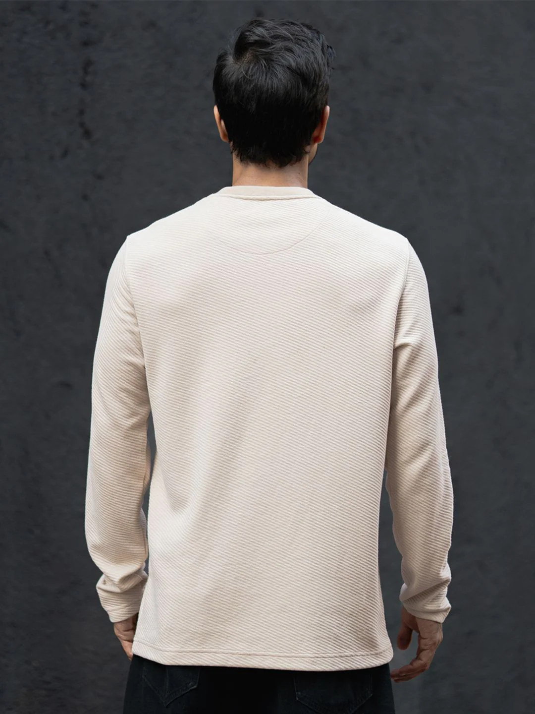 Powerlook Men Self Design Henley Neck Cotton T-shirt - Image 5