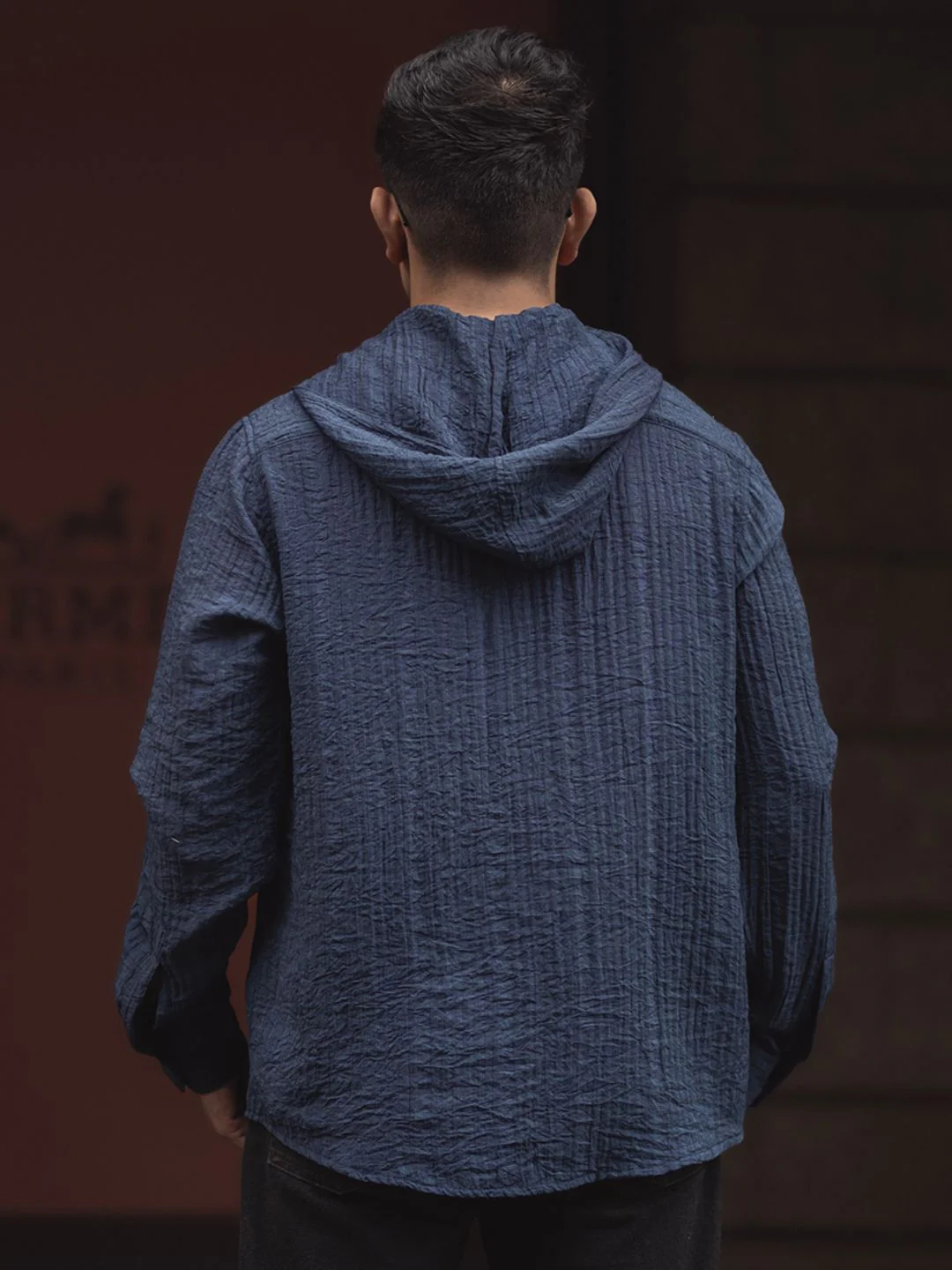 Powerlook Men Self Design Hood Relaxed Fit T-shirt - Image 5