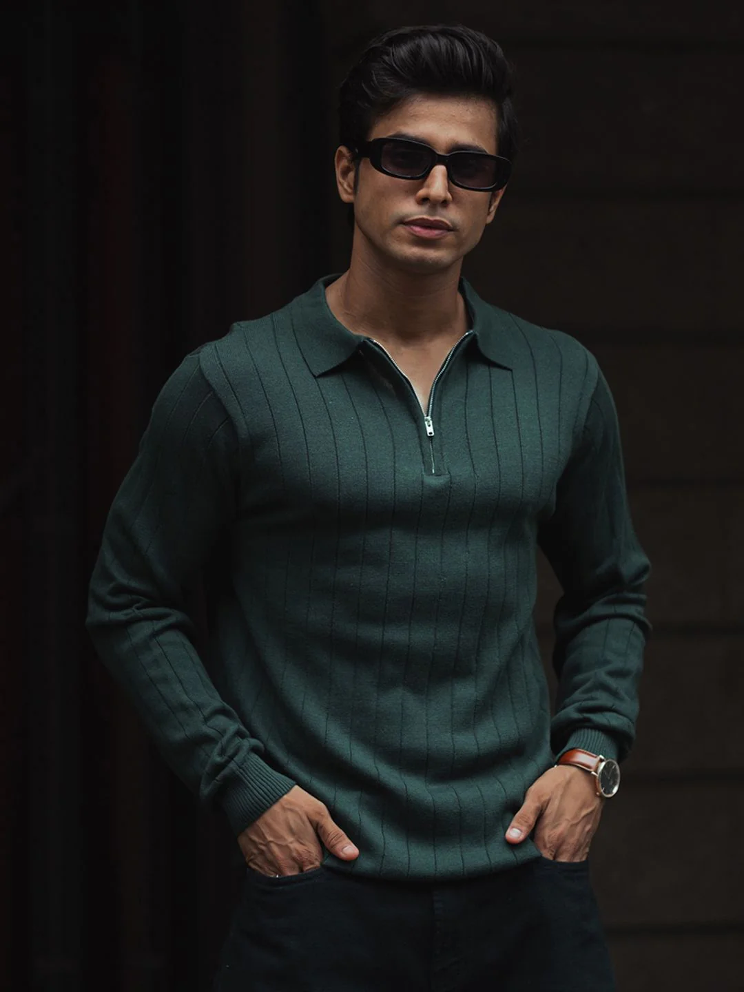 Powerlook Men Self Design Polo Collar Cotton T-shirt - Image 6
