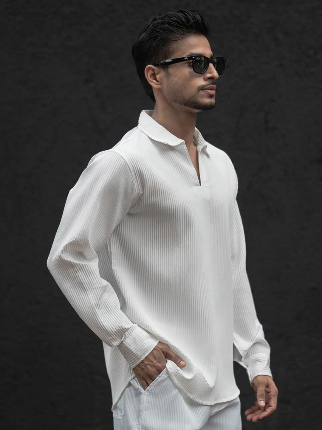 Powerlook Men Semi Sheer Casual Shirt - Image 7