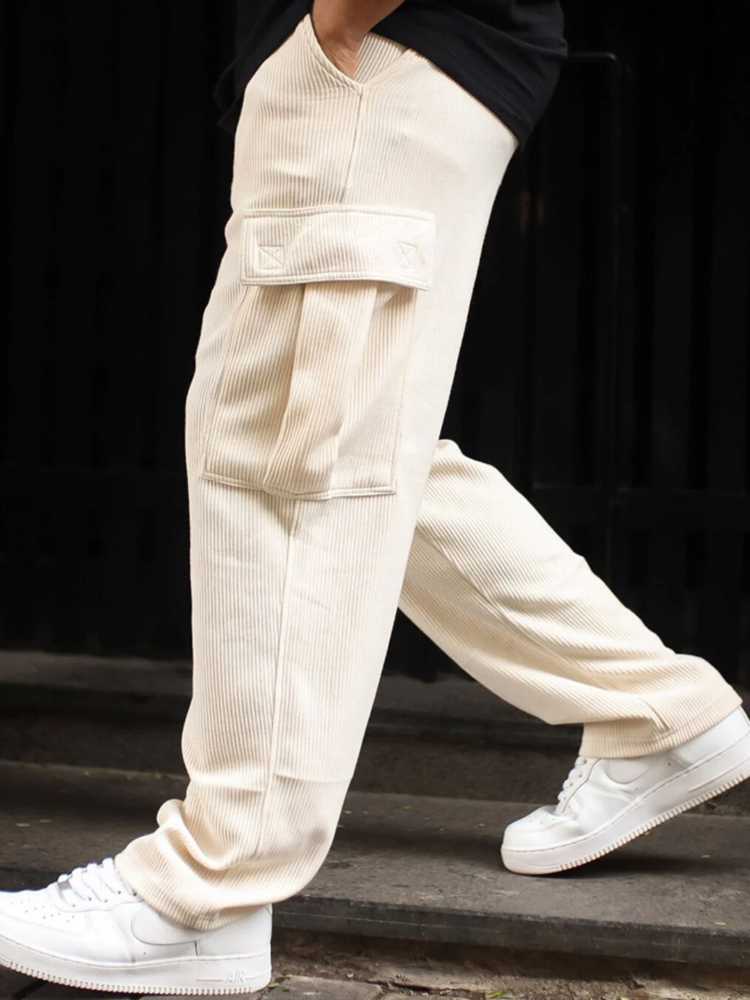 Powerlook Men Side Pocket Baggy Fit Cotton Track Pant - Image 3