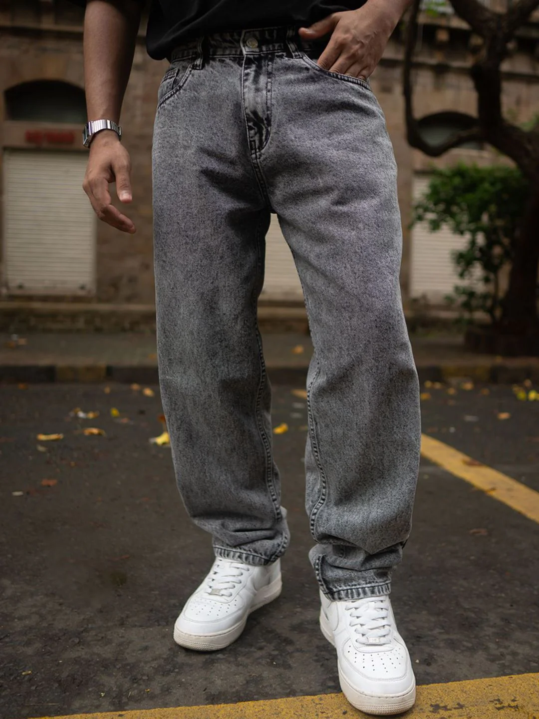 Powerlook Men Slash Knee Jeans