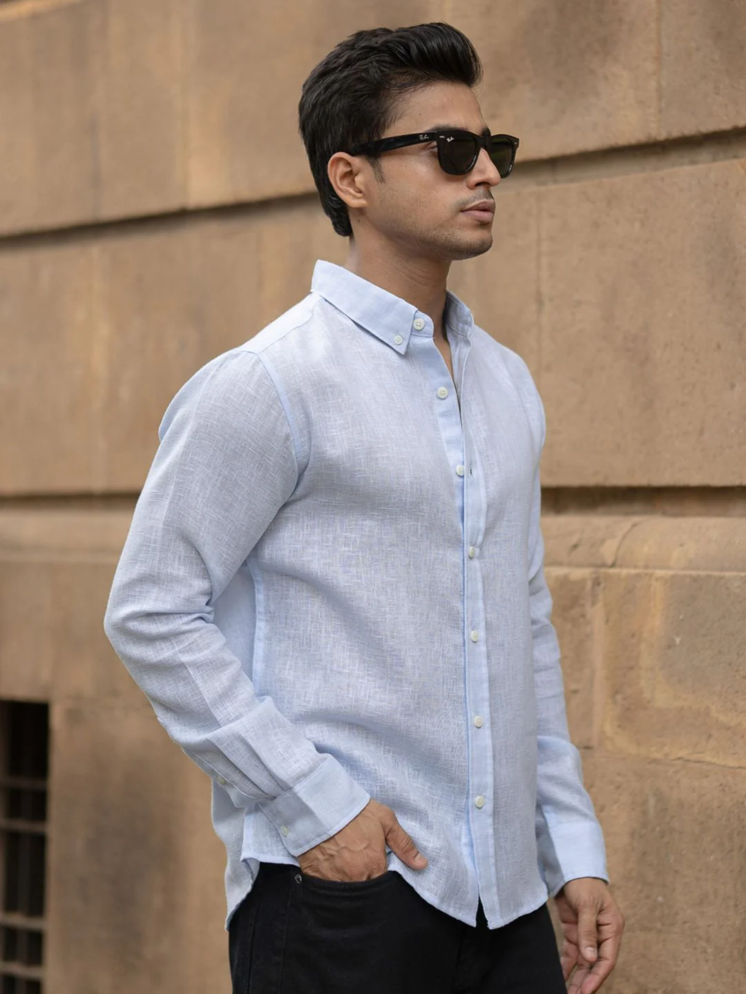 Powerlook Men Solid Button-Down Collar Casual Shirt - Image 5