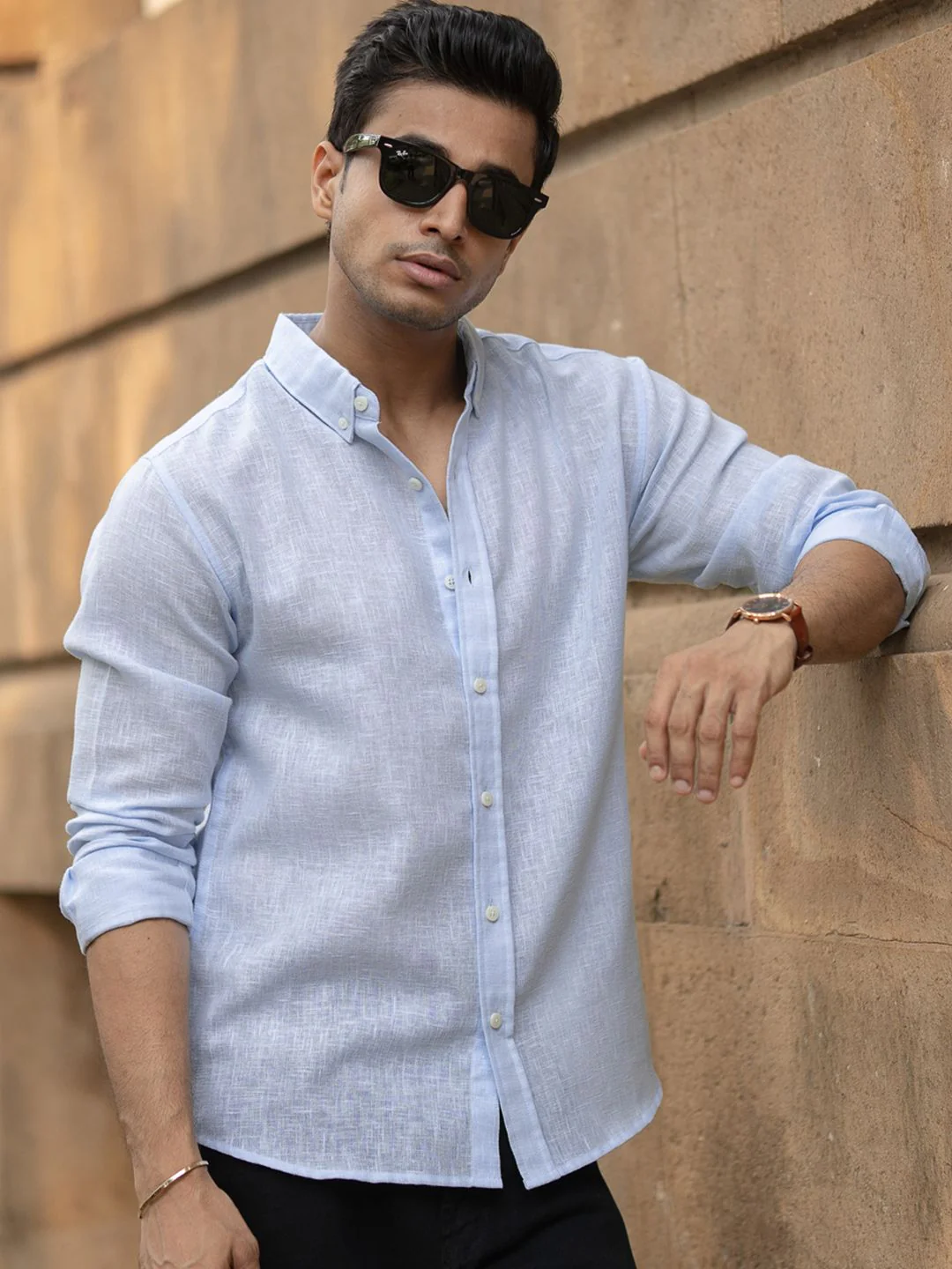 Powerlook Men Solid Button-Down Collar Casual Shirt - Image 6