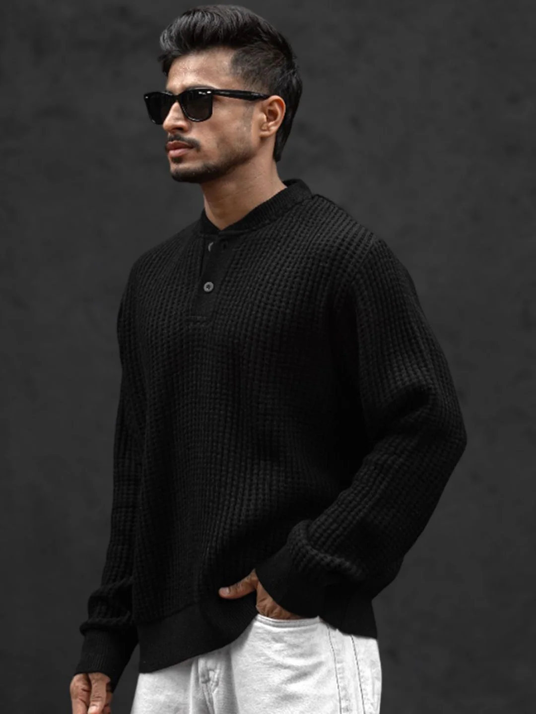 Powerlook Men Solid Henley Neck T-shirt - Image 5