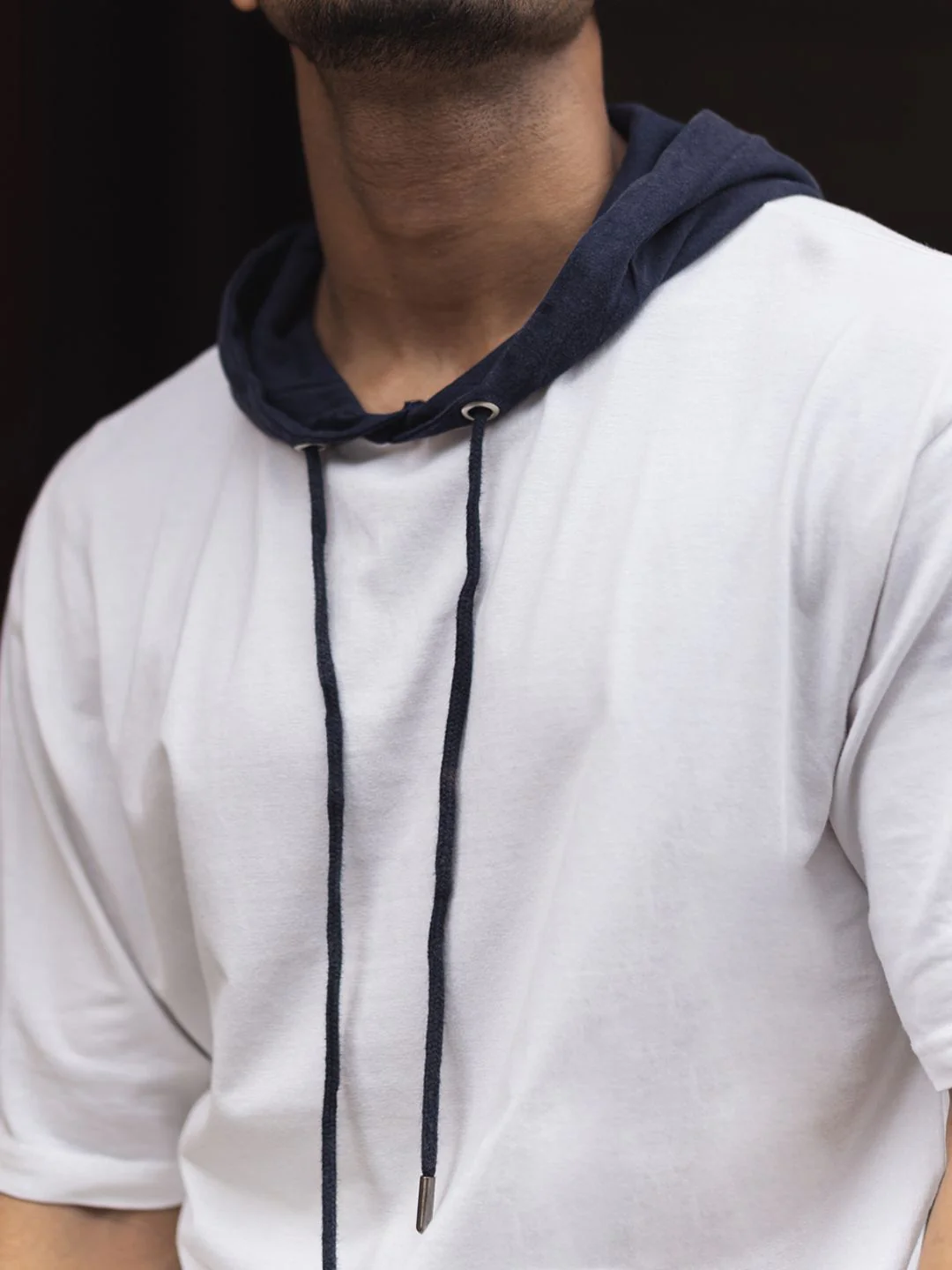 Powerlook Men Solid Hooded Drop-Shoulder Sleeves Pure Cotton Oversized T-shirt - Image 3