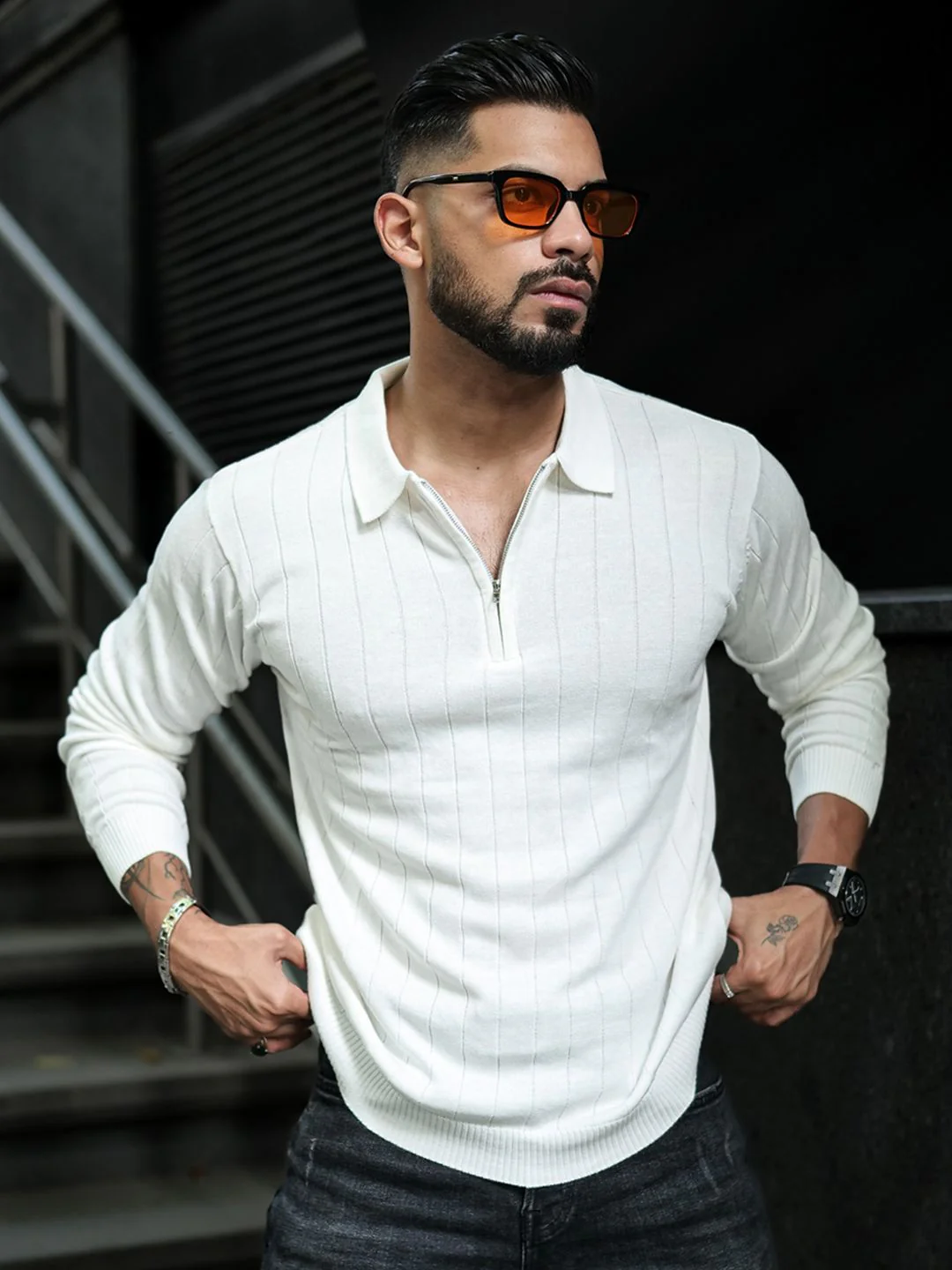 Powerlook Men Solid Polo Collar Cotton T-Shirt