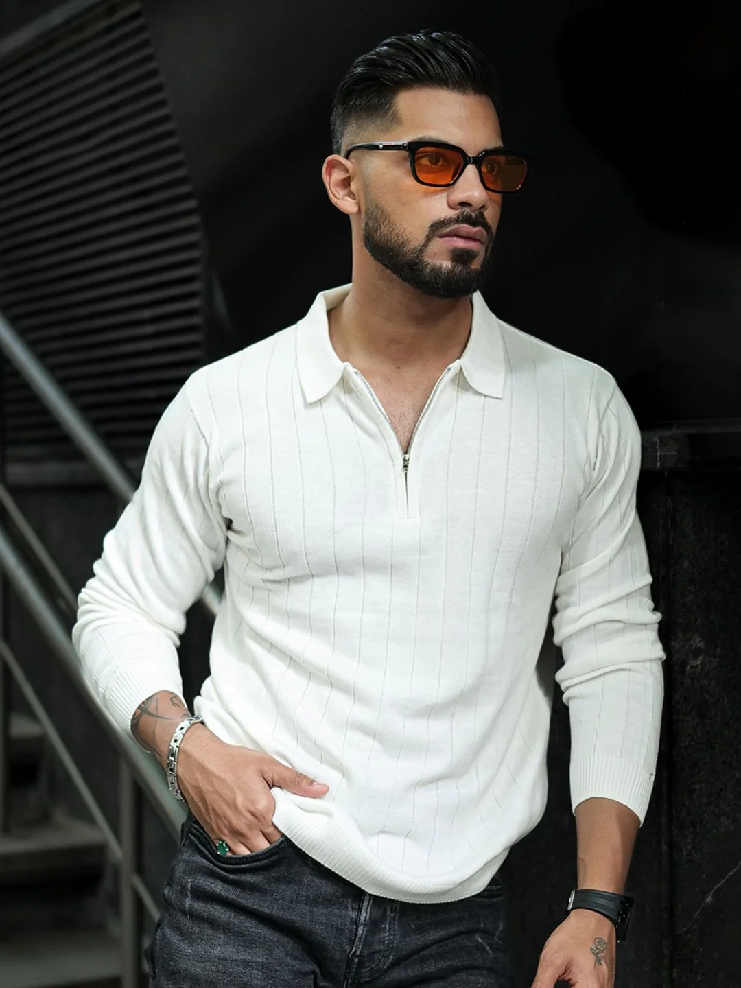 Powerlook Men Solid Polo Collar Cotton T-Shirt - Image 6