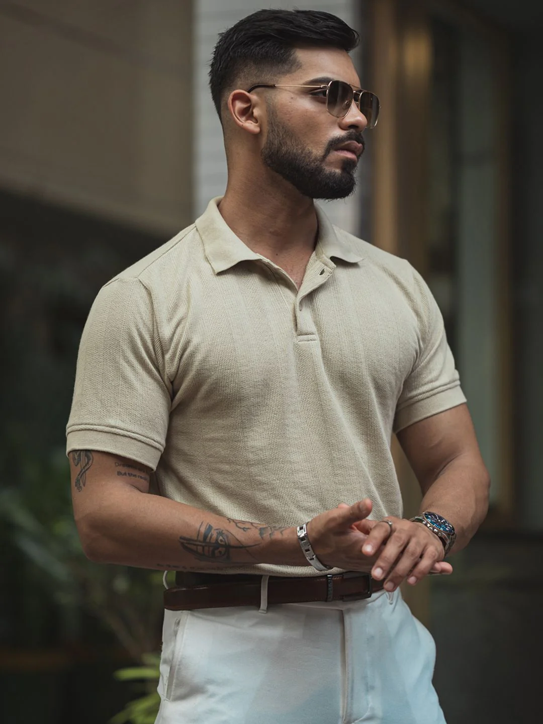 Powerlook Men Solid Polo Collar Cotton T-shirt - Image 6