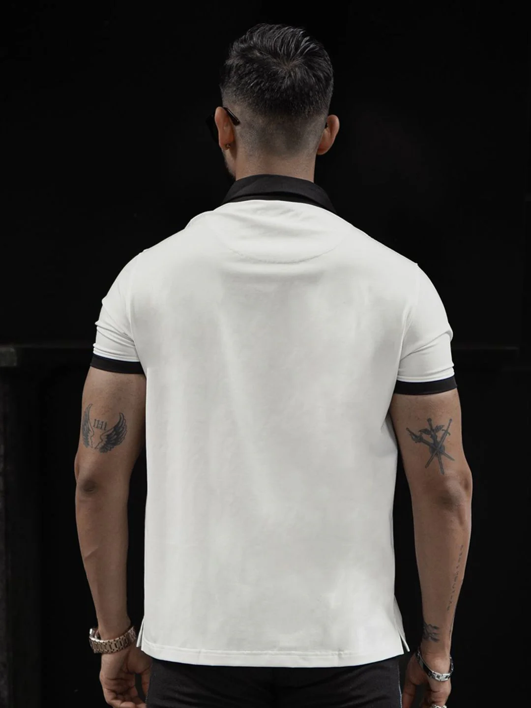 Powerlook Men Solid Polo Collar Cotton T-shirt - Image 5
