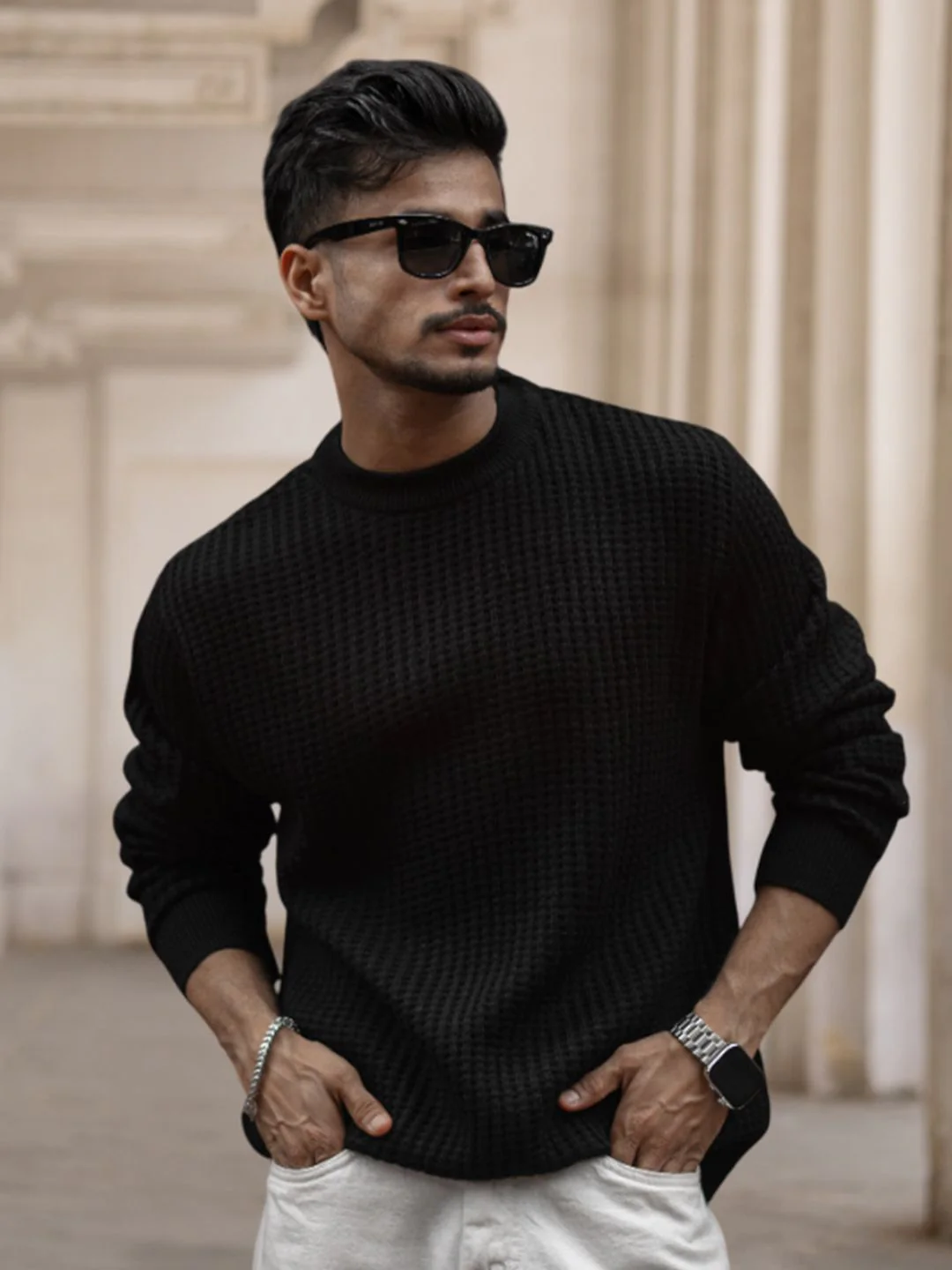 Powerlook Men Solid Round Neck Pullover