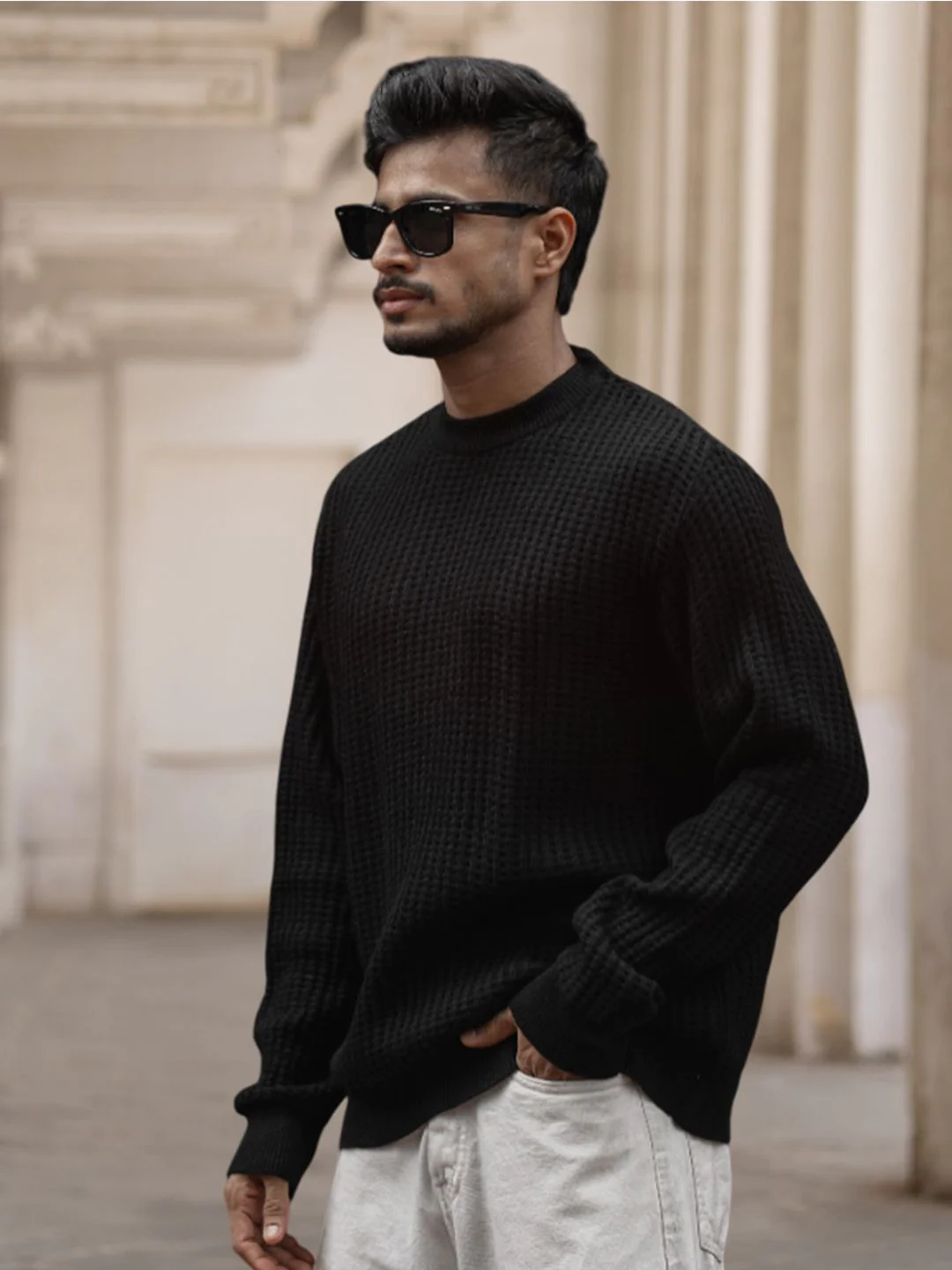 Powerlook Men Solid Round Neck Pullover - Image 3