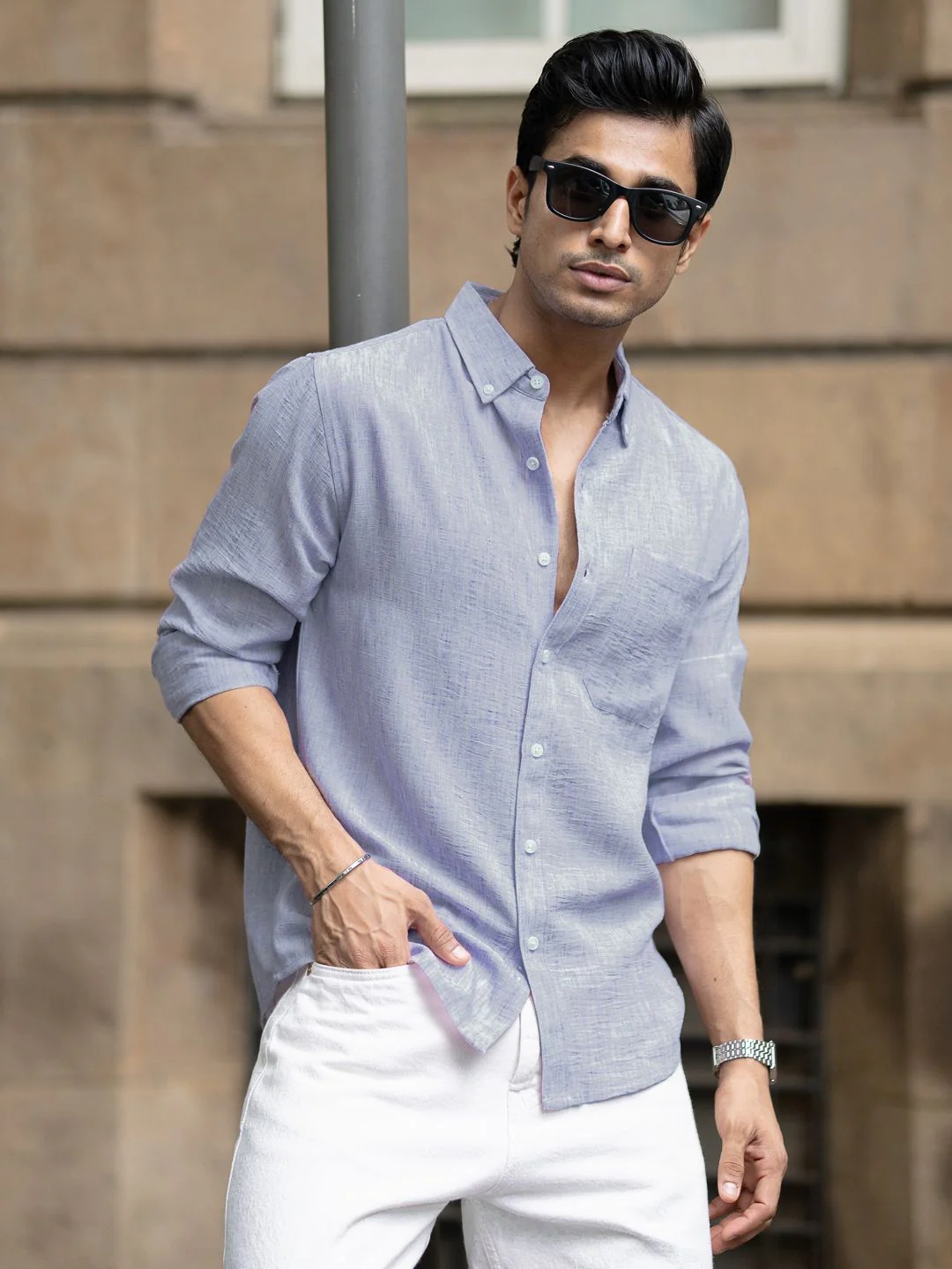 Powerlook Men Solid Spread Collar Casual Shirt - Image 6
