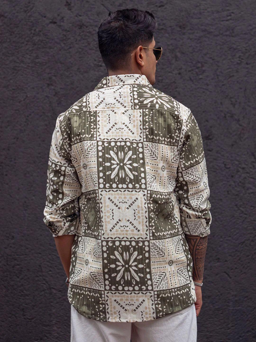 Powerlook Men Spread Collar Abstract Printed Casual Shirt - Image 5