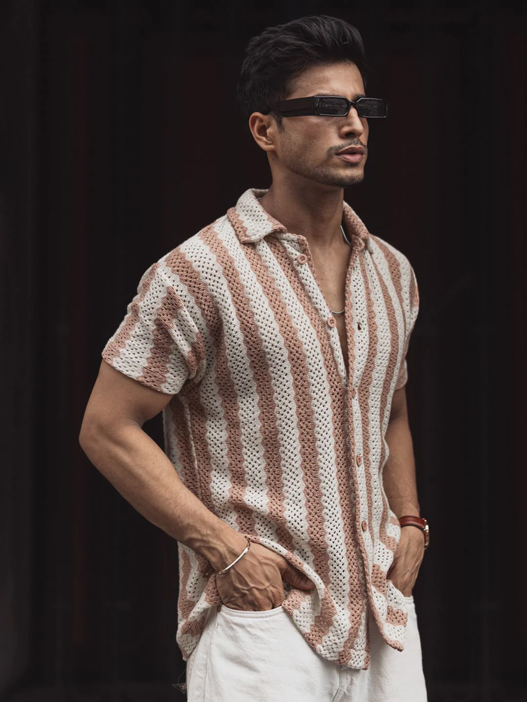 Powerlook Men Spread Collar Striped Casual Shirt - Image 3