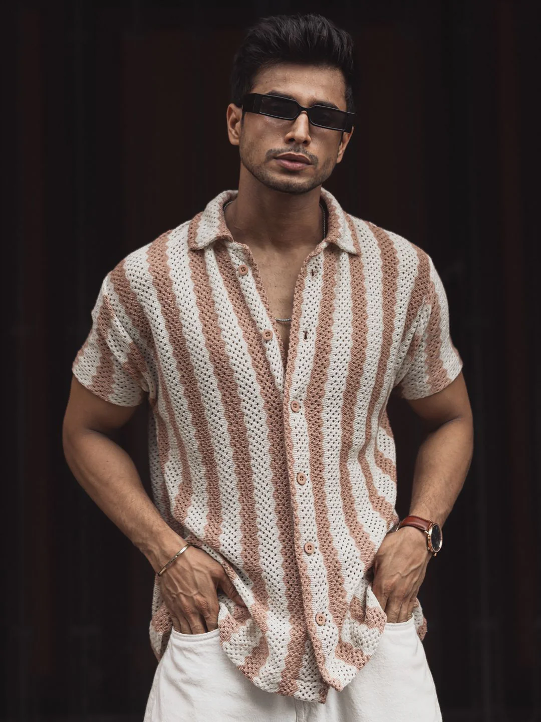 Powerlook Men Spread Collar Striped Casual Shirt - Image 6