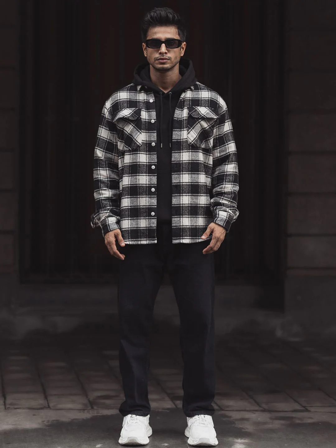 Powerlook Men Spread Collar Tartan Checked Cotton Casual Shirt - Image 4
