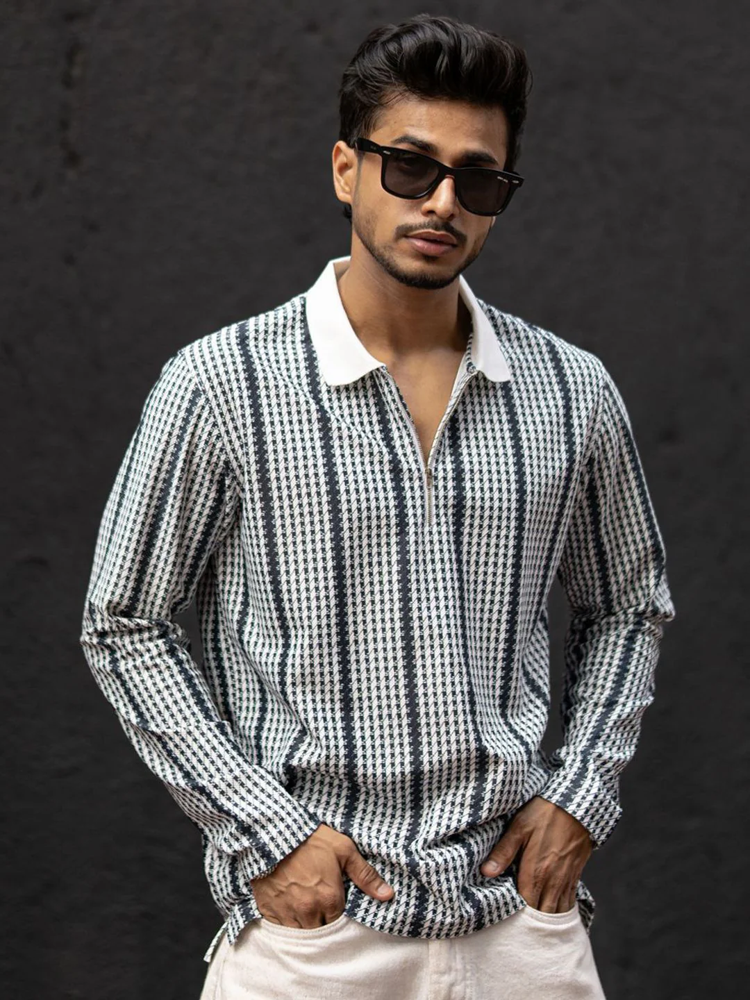 Powerlook Men Striped Polo Collar T-shirt - Image 3