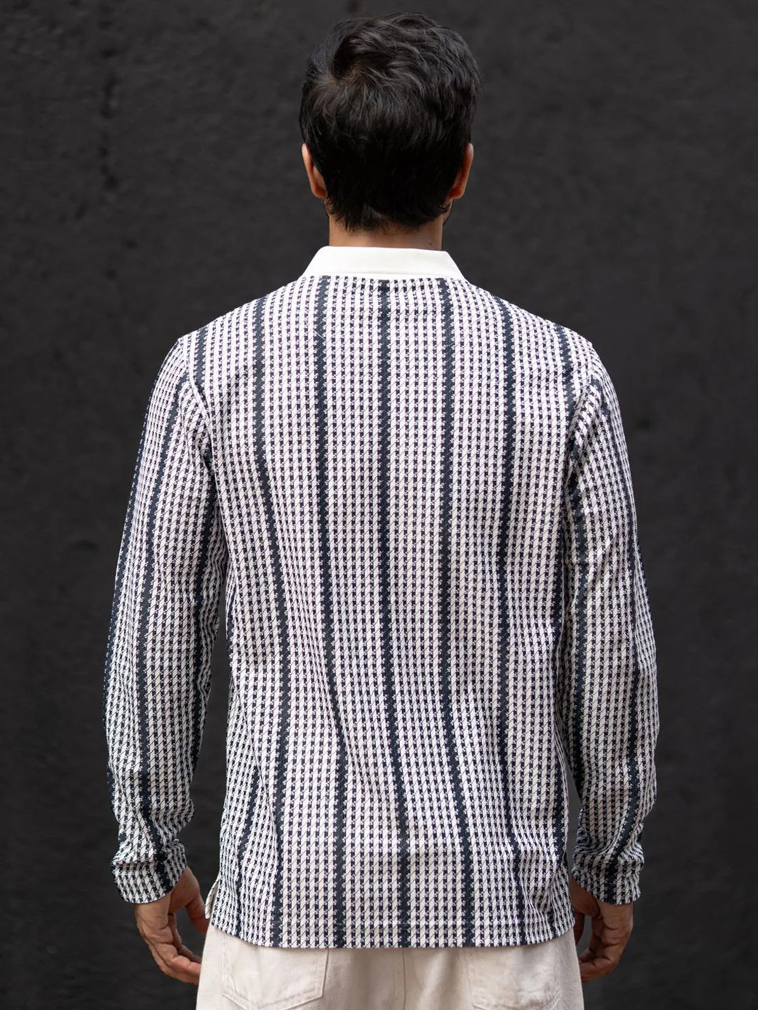 Powerlook Men Striped Polo Collar T-shirt - Image 4