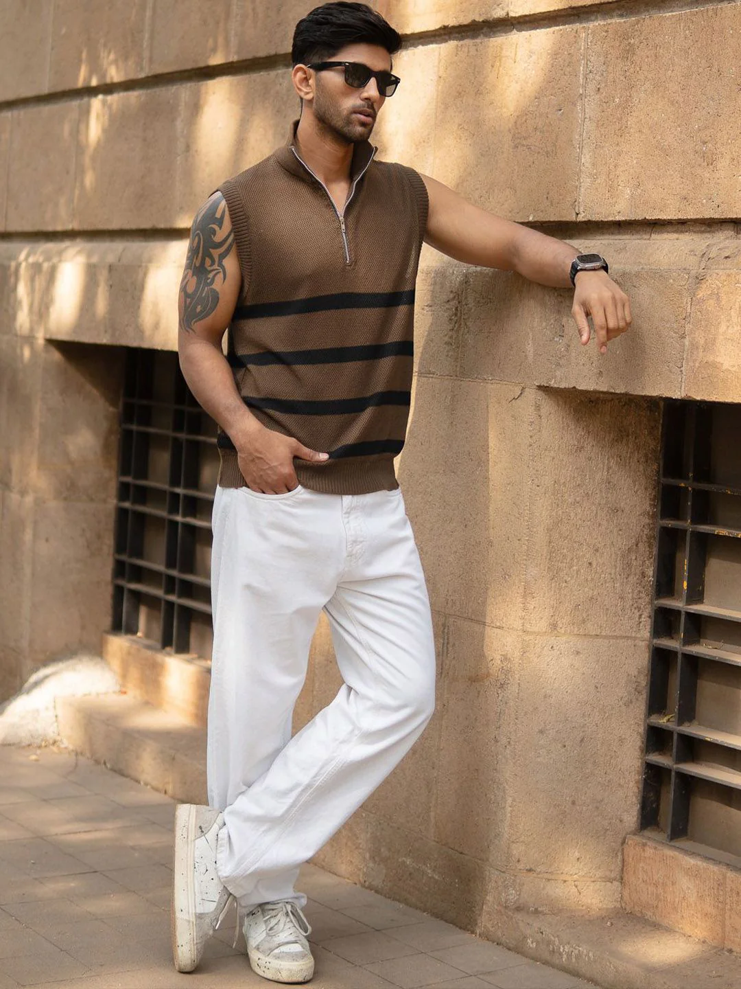 Powerlook Men Striped Polo Collar T-shirt - Image 4
