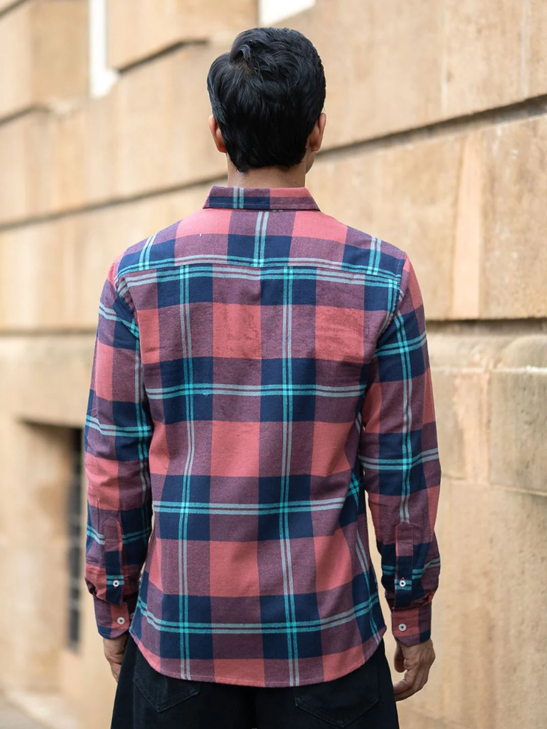 Powerlook Men Tartan Checked Button-Down Collar Cotton Casual Shirt - Image 5