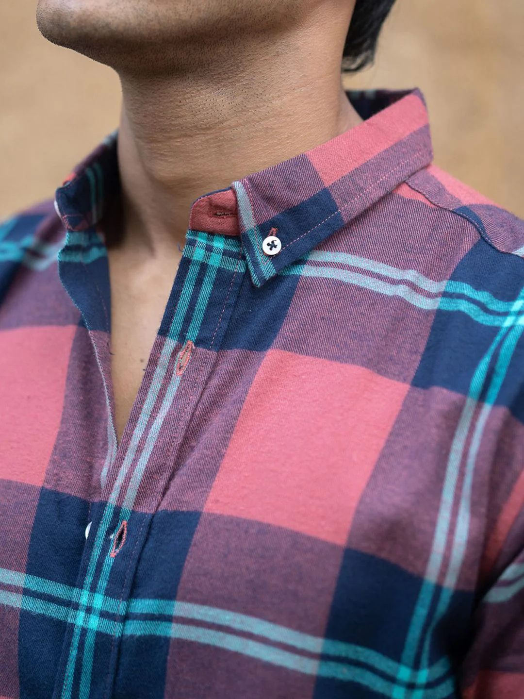 Powerlook Men Tartan Checked Button-Down Collar Cotton Casual Shirt - Image 7