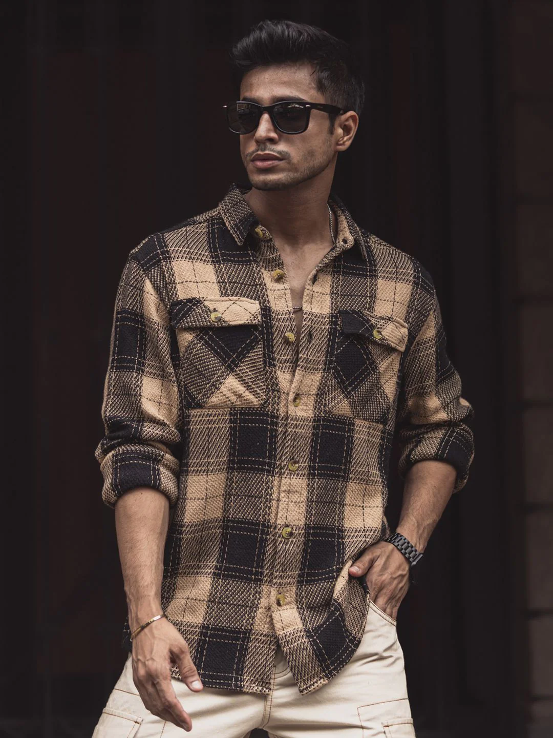 Powerlook Men Tartan Checks Opaque Checked Casual Shirt - Image 6