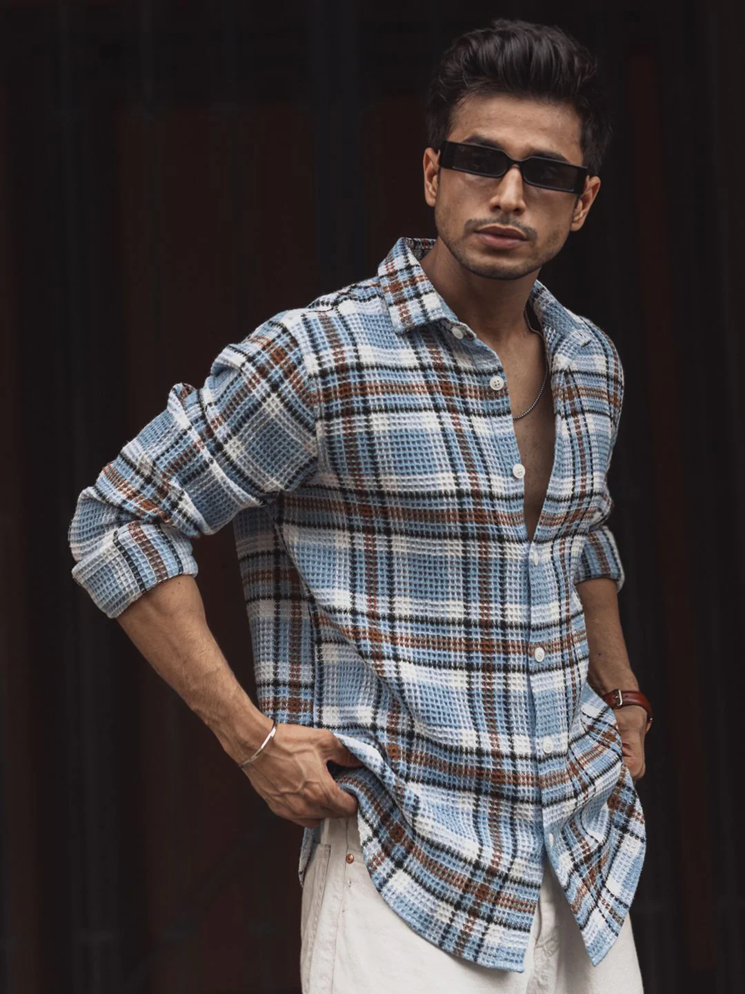 Powerlook Men Tartan Checks Opaque Checked Casual Shirt - Image 3
