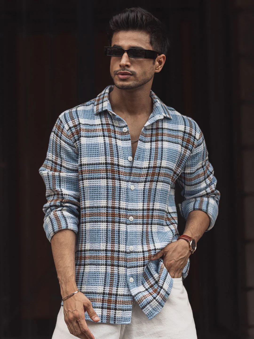 Powerlook Men Tartan Checks Opaque Checked Casual Shirt - Image 4