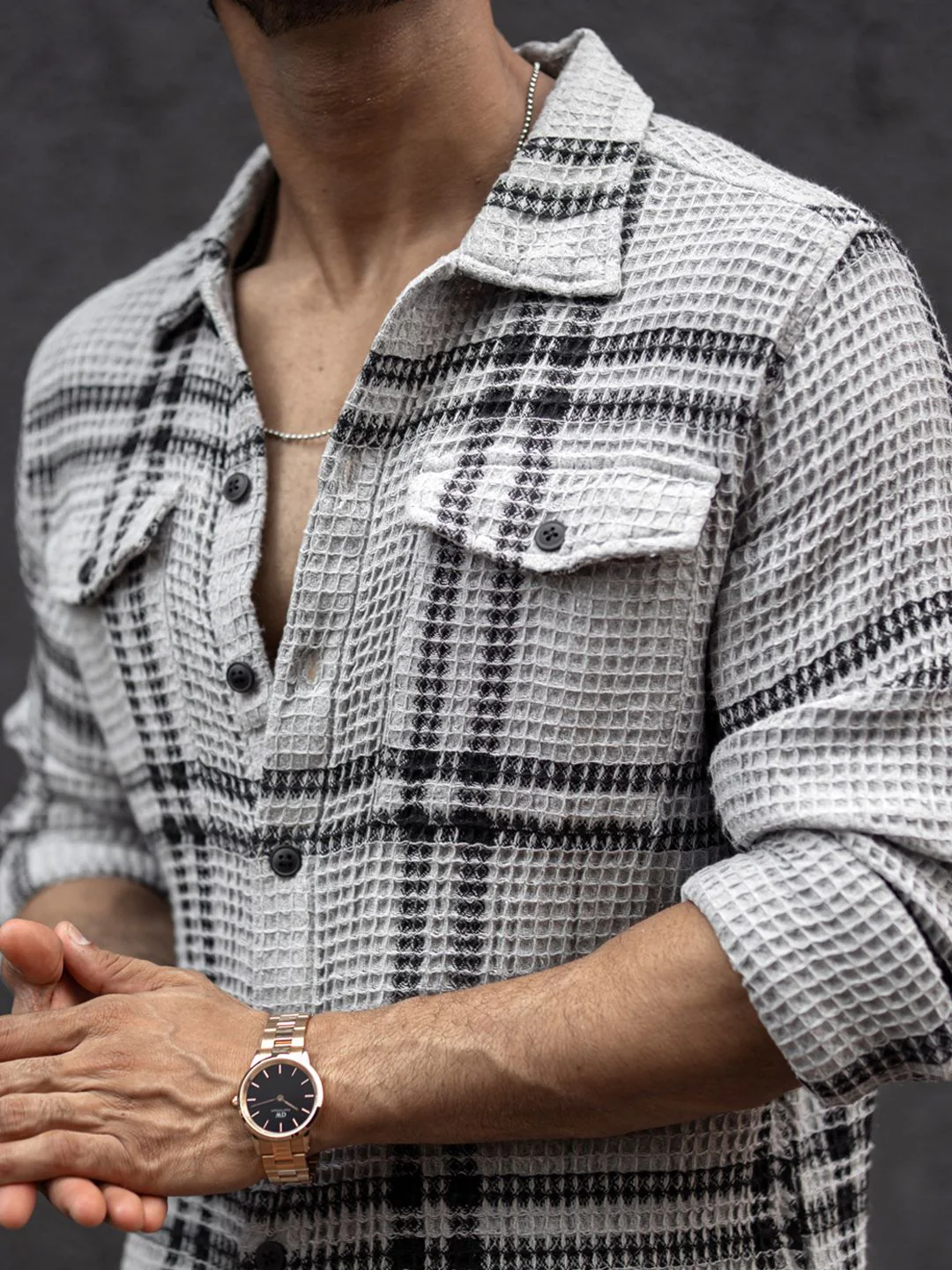 Powerlook Men Tartan Checks Opaque Checked Casual Shirt - Image 2
