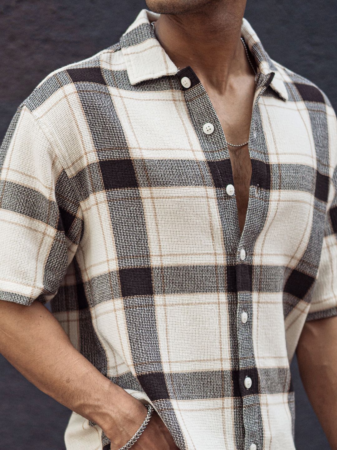 Powerlook Men Tartan Checks Oversized Fit Casual Shirt - Image 2