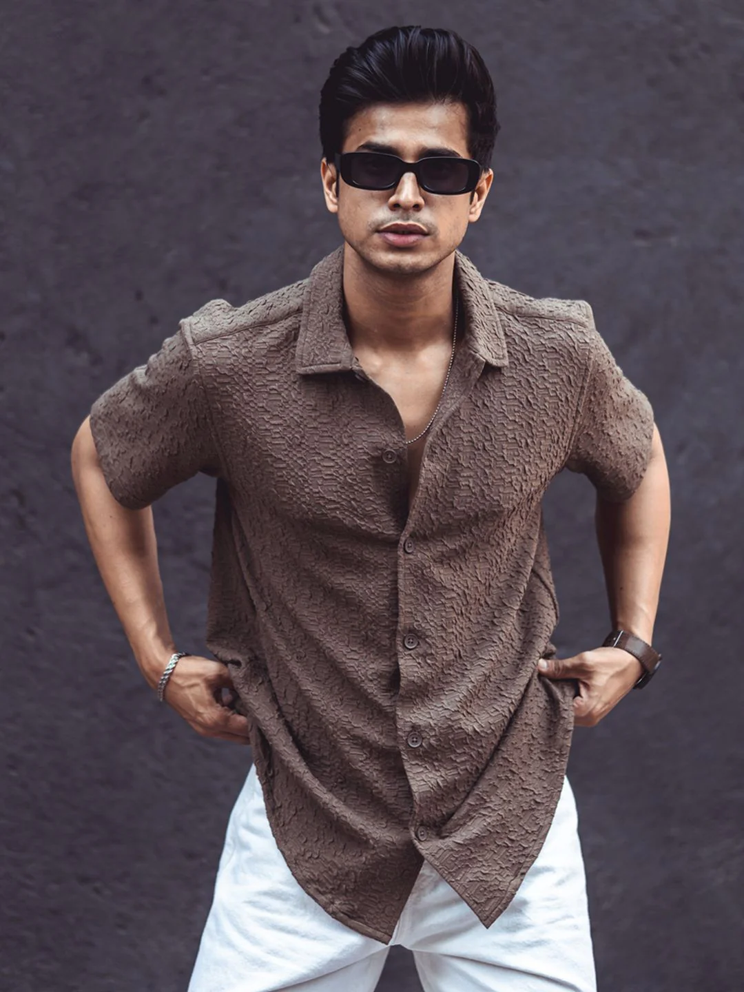 Powerlook Men Textured Casual Shirt - Image 7