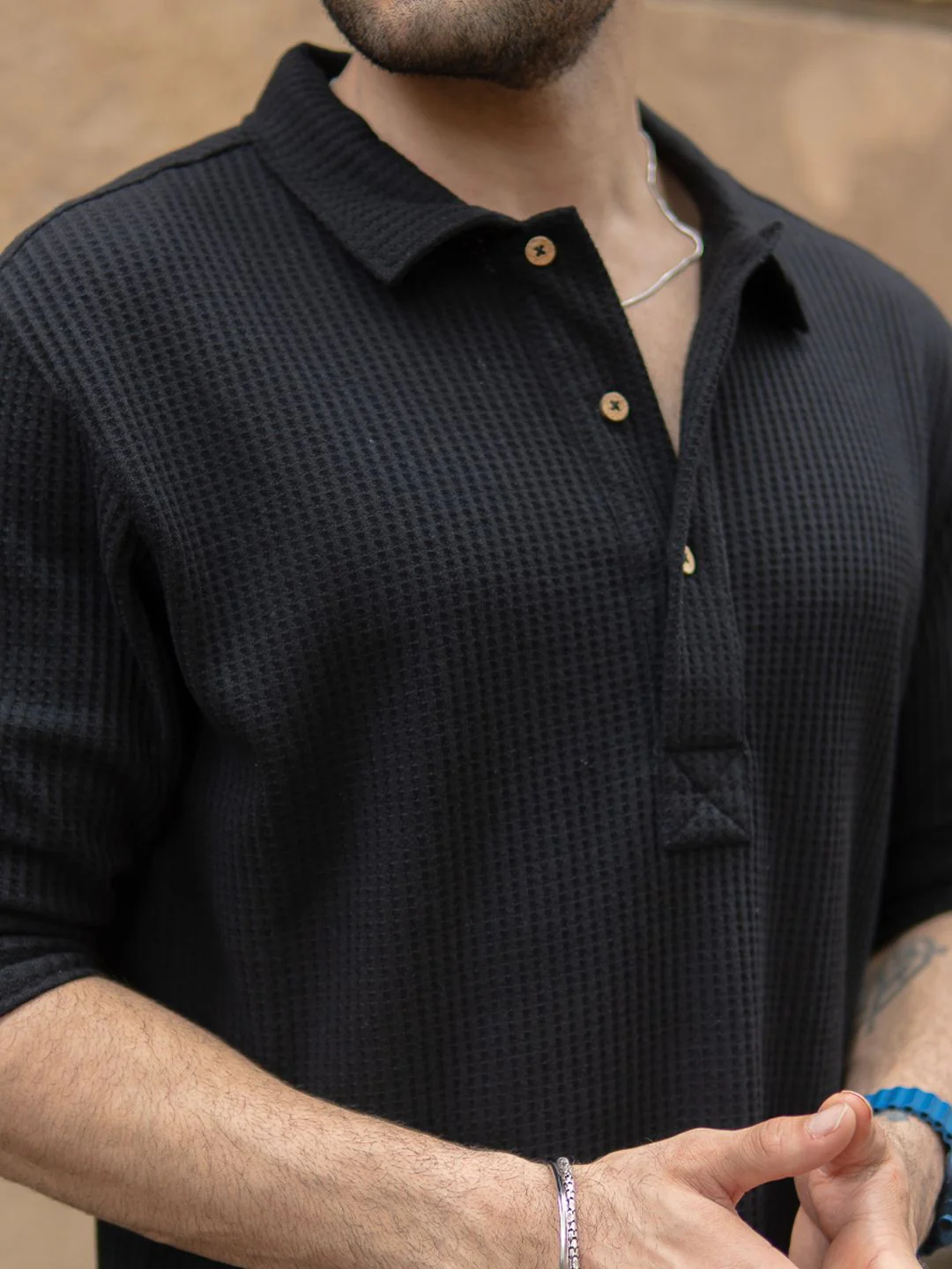 Powerlook Men Textured Spread Collar Casual Shirt - Image 7