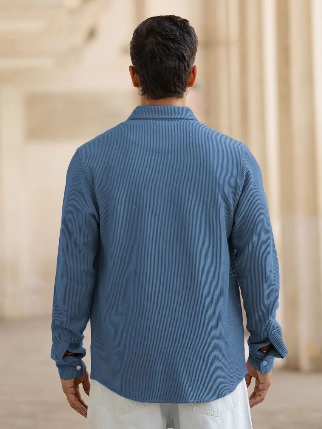 Powerlook Men Textured Spread Collar Cotton Casual Shirt - Image 5