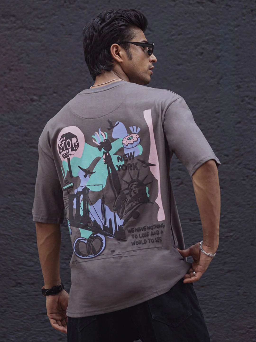 Powerlook Men Typography Applique T-shirt - Image 5