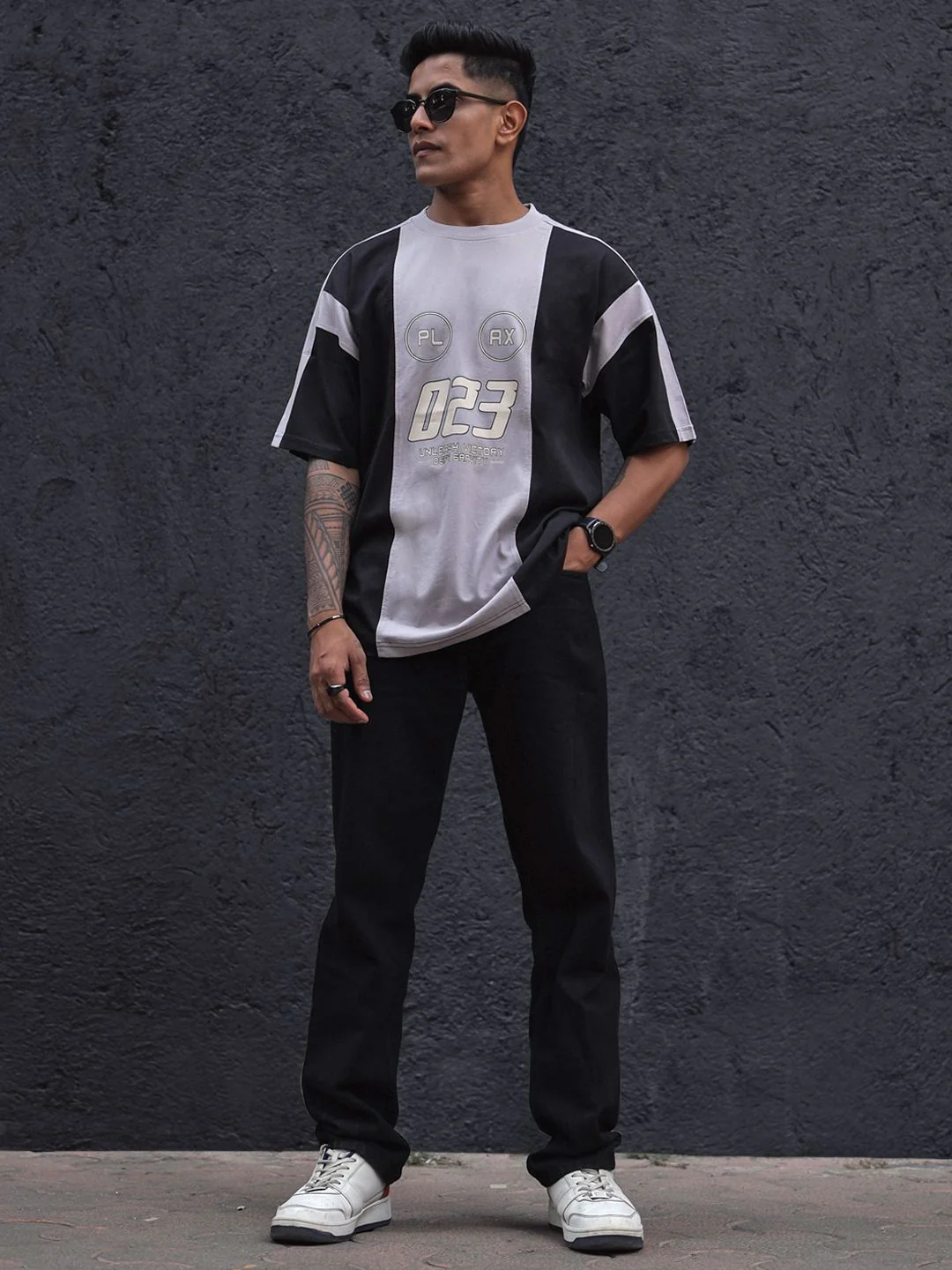 Powerlook Men Typography Colourblocked Drop-Shoulder Sleeves T-shirt - Image 10