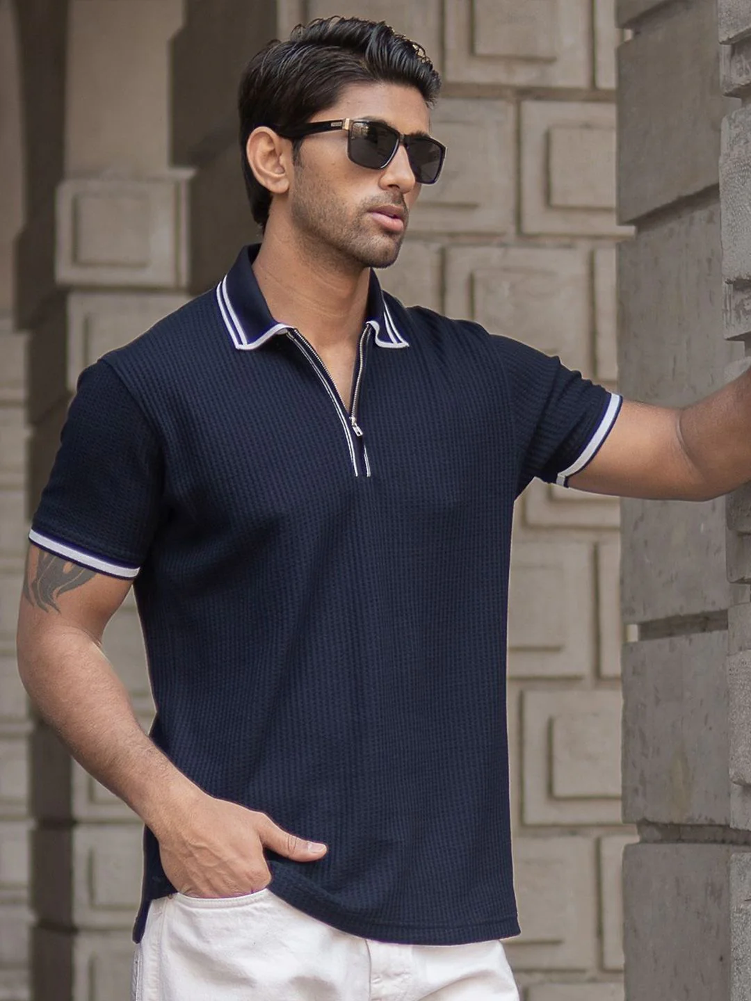 Powerlook Men Typography Polo Collar T-shirt - Image 6