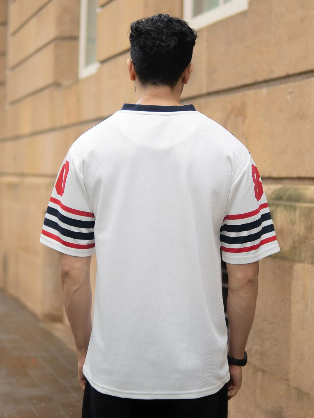Powerlook Men Typography Printed V-Neck Drop-Shoulder Sleeves T-shirt - Image 4