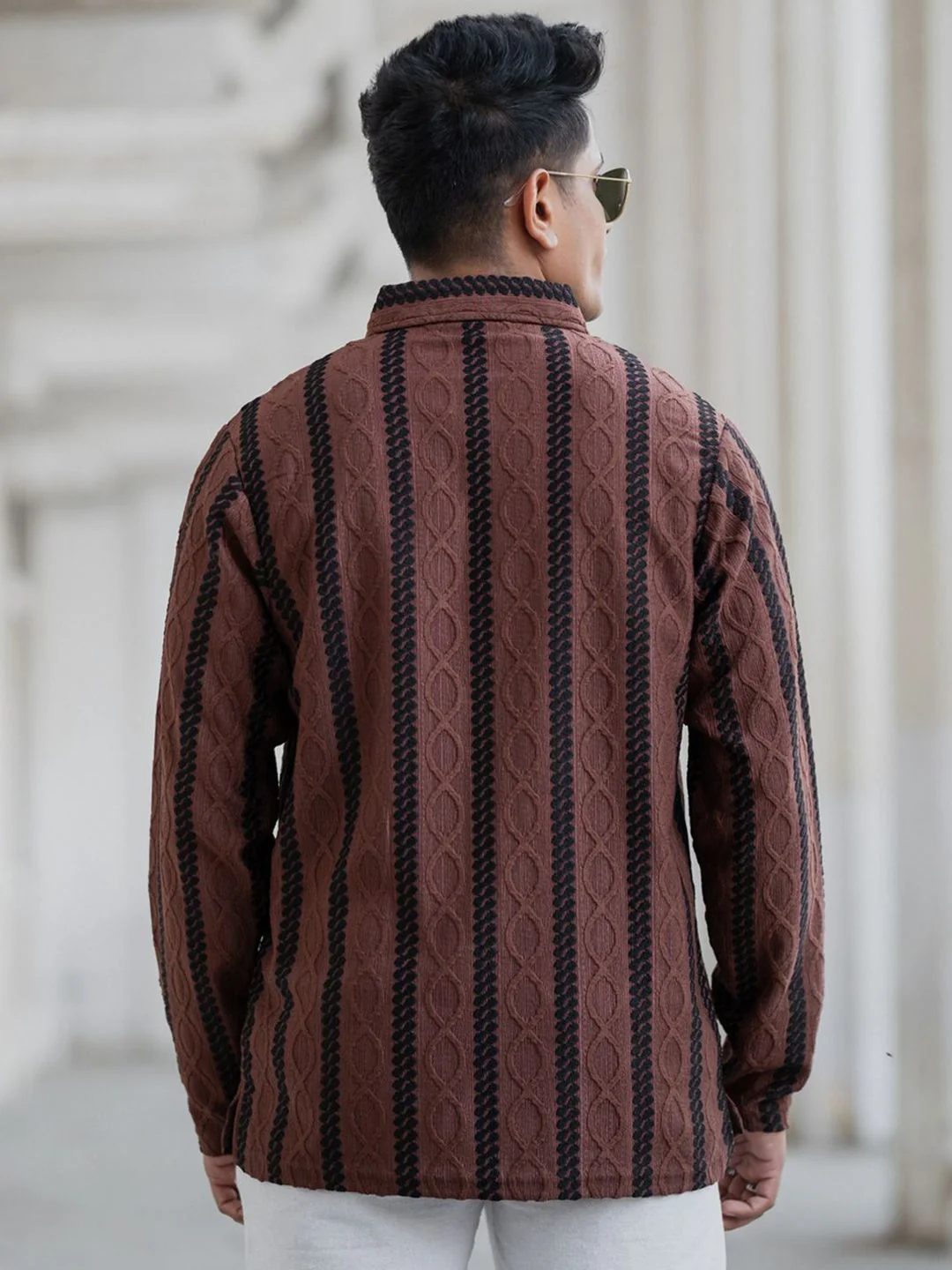 Powerlook Men Vertical Stripes Opaque Striped Casual Shirt - Image 5