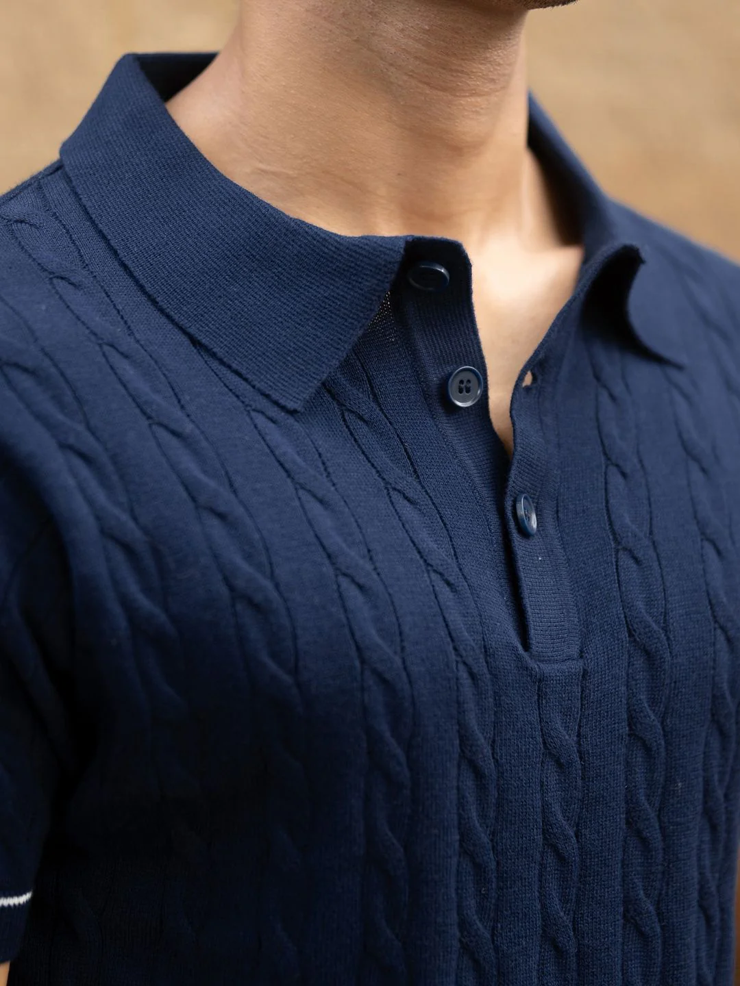 Powerlook SS25 Knitted Polo Collar Pure Cotton T-Shirt - Image 2