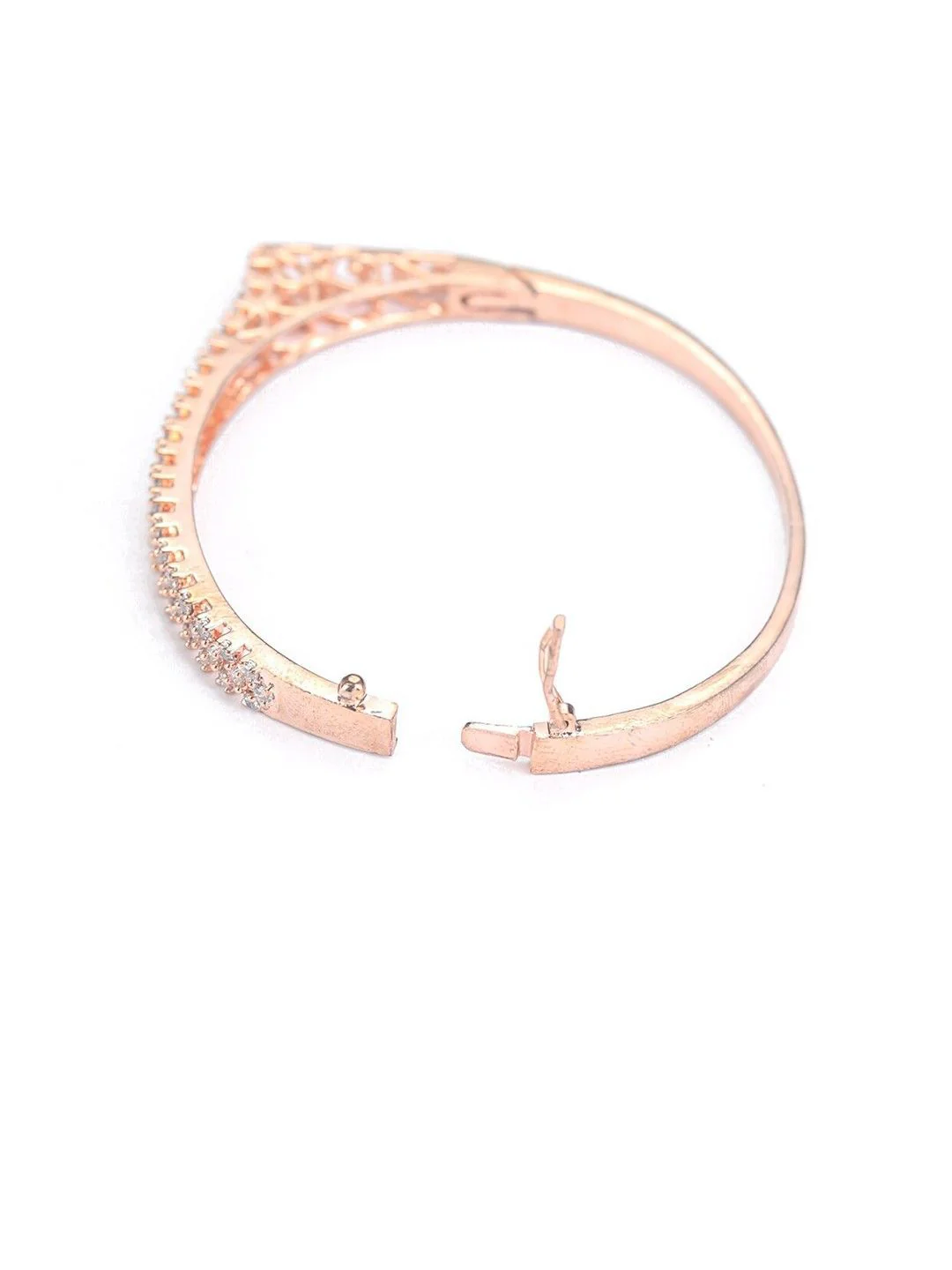 Priyaasi Gold-Plated American Diamond Studded Statement Charm Bracelet - Image 3