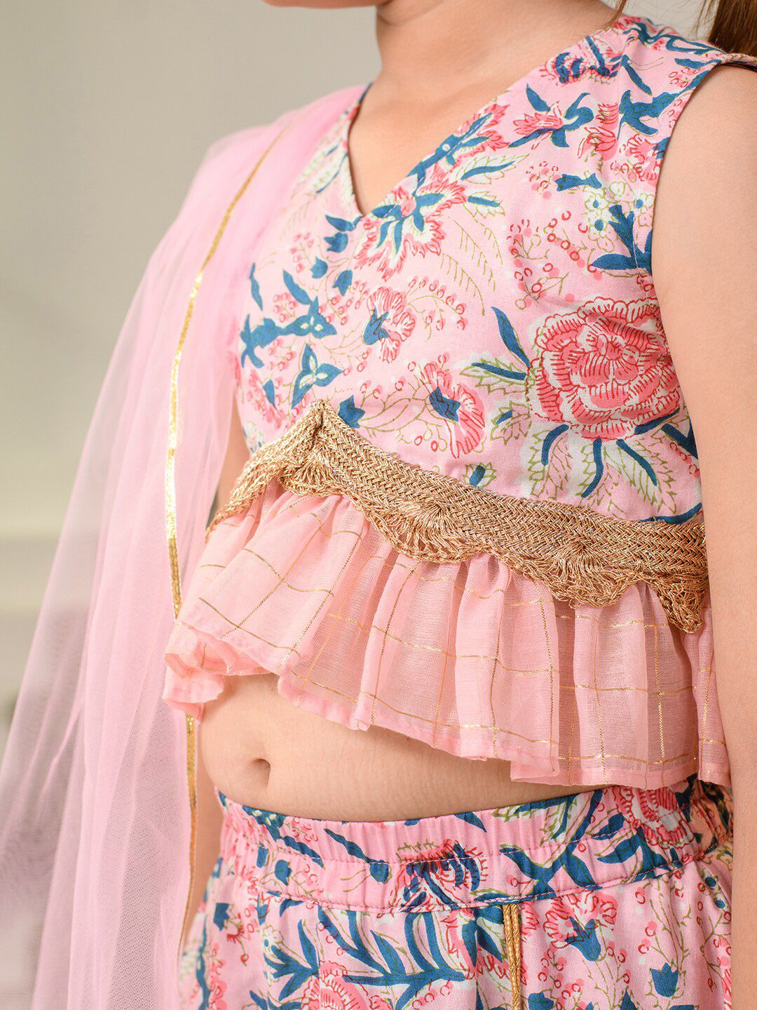 pspeaches Girls Printed Ready to Wear Lehenga & Blouse With Dupatta - Image 2