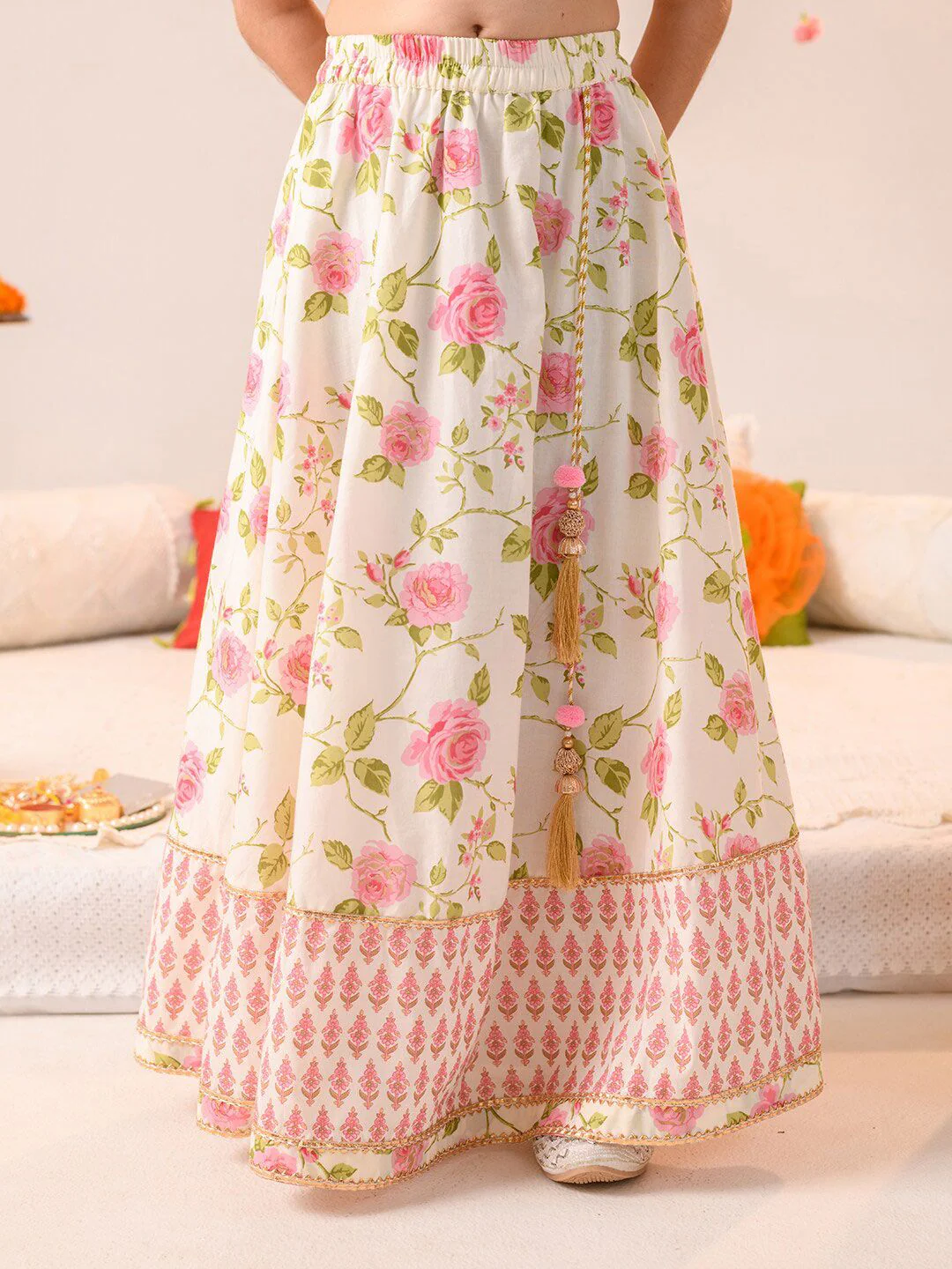 pspeaches Girls Printed Ready to Wear Lehenga & Blouse With Dupatta - Image 3